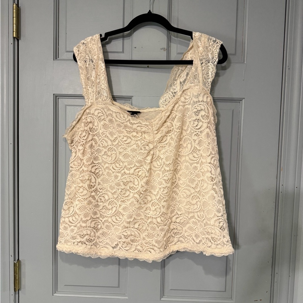 Torrid Sleeveless Lace Top - Cream